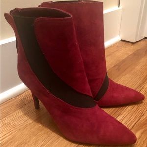 Nine West Womens Fifer Burgundy Boots Size 8.5